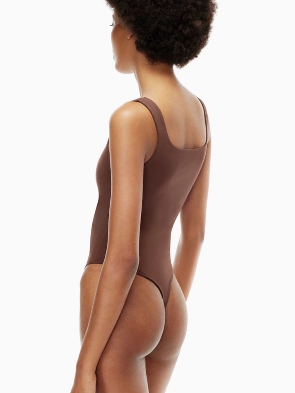 Aritzia Babaton Contour Pursue Squareneck Bodysuit Brown Medium - Picture 8 of 16